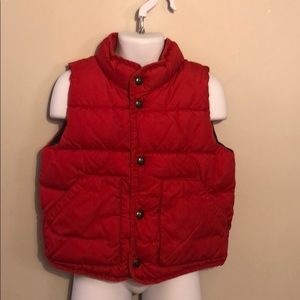 Gap Red puffy, fleece lined vest
